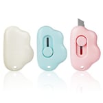 OFFCUP Couteau de Papeterie, 3PCS Mini Couteau Utilitaire Rétractable avec Porte-clés Retractable, Mini Ouvre-Lettre, Mini Cutter, Box Cutter pour la Papeterie, Papier, Papier Découpe, Carton