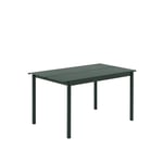 Muuto - Linear Steel Table 140cm Dark Green - Utendørs spisebord - Thomas Bentzen - Grønn - Metall