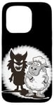 iPhone 15 Pro Unique Comic Sheep and Wolf Shadow for a Sheep Lover Case