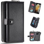 Samsung Galaxy S21 Ultra      Zipper Wallet Case    Black