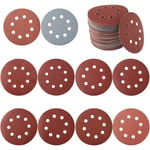 100 pcs Disque de ponçage, disque abrasif, papier sablé, papier de verre pour grain de ponceuse circulaire 80/180/240/320/400/800/1000/1500/2000/3000