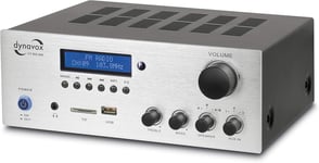 Ampli Stéréo Compact Vt-80 Mk Noir, Borniers À Visser Pour 4 Haut-Parleurs, Commande Uniquement Pour Entrées Numériques (Usb, Carte Sd), Antenne Bt Et Radio Intégrés 25 X 18 X 9,5 Cm Argenté