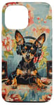 Coque pour iPhone 13 Pro Max MinPin Miniature Pinscher Mélomane Peinture Chien