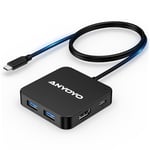 ANYOYO USB C Hub, USB C Adapter with 4K HDMI | Power Delivery 100 W | 3 USB A 3.0 Port | 1 USB-C 3.0 Port, HDMI TO USB C, USB C Hub Multiport Adapter for MacBook Pro/Air and Other USB C Devices