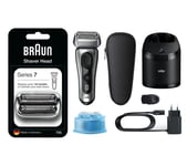 Braun Series 8 8567CC Wet & Dry Foil Shaver & 5-in-1 SmartCare Centre (Black) & Series 8 Electric 83M Shaver Head Replacement (Silver) Bundle, Black