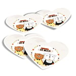 4x Heart Stickers - Cute I love you So Much Bears #14776