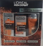 Loreal Men Expert The Daily Expert Gift Set, Eye Roll-On, Moisturiser, Deodorant
