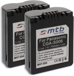 2X Batterie Compatible avec Panasonic CGA/CGR-S006, DMW-BMA7, Compatible avec Lumix DMC-FZ7, FZ8, FZ18, FZ28¿