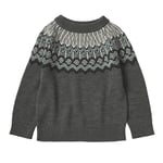 FUB Fair Isle-tröja Grey Melange | Grå | 110 cm