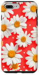 iPhone 7 Plus/8 Plus Red Daisy Flowers Polka Dot Floral Red White Daisy Polkadots Case