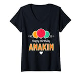 Womens Happy Birthday saying Anakin V-Neck T-Shirt