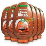 6x Garnier Ultimate Blends Coconut Oil Cocoa Butter Smoothing Conditioner 400ml
