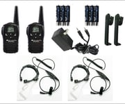 2 TALKIE-WALKIE MIDLAND LXT118 26 KM AVEC LARYNGOPHONE MILITAIRE AVEC VOX + C...