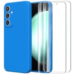 MOONESS Coque pour Samsung Galaxy S23 FE 5G 6,4",Silicone Liquid Compatible avec Samsung Galaxy S23 FE 5G,Étui de Protection Antichoc Housse Case Cover - Bleu