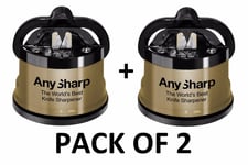 Pack of 2 AnySharp Global GOLD World's Best Knife Sharpener New Genuine UK Stock