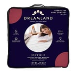 Dreamland SuperKing Size Snowed In Organic Cotton Warming Mattress Protector (Intelliheat Plus Fast Heat, Machine Washable, 200 x 180 cm, 6 Temperature and Auto Timer, 2 Detachable Controls)