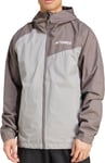 adidas Terrex Multi 2L Rain.RDY Mens Walking Jacket Grey Waterproof Hooded Coat