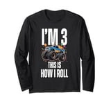 Monster Trucks Car 3rd Birthday 3 Years Old Monster Truck Long Sleeve T-Shirt