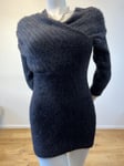 NEW MONY DESIGN BY KOREA KNITTED JUMPER SIZE UK 6 US 2 APPROX  BALCK