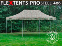 Snabbtält Depåtält Easy-up tält Eventtält Partytält FleXtents PRO Steel 4x6m Kamouflage