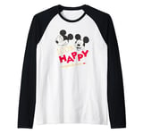 Disney Mickey Mouse 100% Happy Everybody Loves Me Raglan Baseball Tee