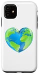 Coque pour iPhone 11 Globe terrestre en forme de cœur