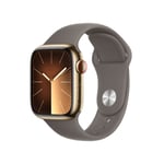 Apple Watch Series 9 Cellular 41mm Rustfritt Stål med Sport Band - S/M