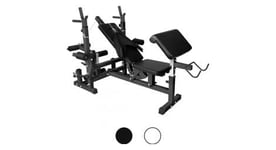 Banc de musculation universel avec supports d halteres   noir ou blanc   couleur   noir