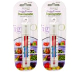 2x Fridge Freezer Thermometer Kitchen Refrigerator Temperature Checker Hook On