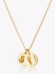 Under the Rose Personalised Duo Charm Hand & Foot Print Pendant Necklace