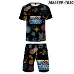 3D Game Blox Fruits Kortärmad T-shirt Shorts Tvådelad kostym Barnkläder Födelsedagspresent för barn C 140CM