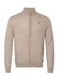 Morris Merino Zip Cardigan Beige