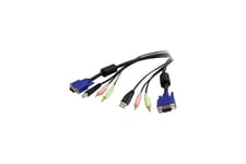 StarTech.com 6 ft 4-in-1 USB VGA KVM Switch Cable with Audio and Microphone - VGA KVM Cable - USB KVM Cable - KVM Switch Cable (USBVGA4N1A6) - tastatur- / mus- / video- / lydkabel - 1.8 m