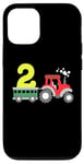 Coque pour iPhone 12/12 Pro Tracteur agricole 2ème anniversaire 2 ans pour tout-petits garçons enfants