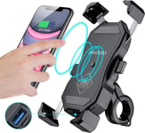 IMESTOU Motorcycle Wireless Qi & USB Quick Charge 3.0 Phone Holder Charger Mount