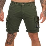 Alpha Industries Men's Crew Short Patch Cargo, Dark Olive, 32