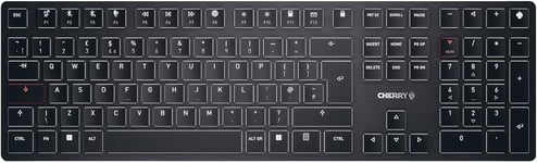 KW X ULP, Clavier mécanique haut de gamme ultra-plat, layout UK (QWERTY), clavier multi-appareils sans fil, jusqu`à 4 appareils, rechargeable, noir