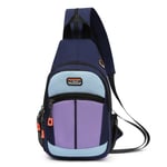 O-TBOST Outdoor Traveling Multifunctional Large Capacity Color Combination Crossbody Bag With Earphone Hole(Dark Blue)