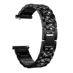 Huawei Watch GT / Samsung Gear S2 22mm dekorerat klockband - Svart