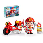 Pinypon Action - Moto de Pompier avec 1 Figurine, pour Garçons et Filles de 4 à 8 ans - 700014783