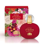 Helan, Ambre Rouge - Parfum Femme Enveloppant avec des amandes douces, Eau de Parfum Fruité Ambre Boisé, Parfum Femme avec des notes équilibrées sucrées et épicées, Parfum Fabriqué en Italie, 50 ml