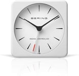 Bering Classic Watch Radio-Controlled White Alarm Clock + Night Light, 91066-54S