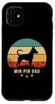 iPhone 11 MIN PIN DAD retro sunset Design with Miniature Pinscher Case