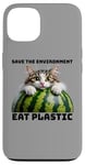 iPhone 13 Save The Environment Eat Plastic Funny Microplastics Cat Case