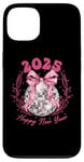 Coque pour iPhone 13 Ruban rose boule disco du Nouvel An 2025 | Happy New Year Party