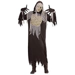 WIDMANN MILANO PARTY FASHION W, Costume de Momie Adulte, Robe avec Capuche, Gants, Masque, Confort Taille S, Design Noir et Gris, Accessoires Inclus, Parfait pour Halloween et carnavals