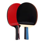 Ensemble De Tennis De Table 1 Paire De Raquette De Tennis De Table Bois Caoutchouc Manche Long / Court Pagaie Sport De Plein Air Entraînement Ping Pong Raquette Avec 3 Balles N'importe Quelle Table (Size:Free Size; Color:A)