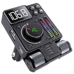 GizmoVine Adaptateur Bluetooth Voiture, Transmetteur FM, Support PD 30W/Mains Libres/Rotatif À 180 °/Accordeur de Musique avec Basses et TRE