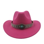 Fedora Solid Color Cowboy Hat Roll Brim Sticky Hat Syksy- ja talvihattu naisille Miesten ulkoilu jazz-hattu Länsi-Cowboy-hattu