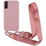 Coque Samsung Galaxy S21 6.2", étui chaîne pour téléphone Portable Collier Corde en Silicone étui pour avec Poche pour Cordon Housse de Protection Pare-Chocs en TPU Coque Samsung Galaxy S21